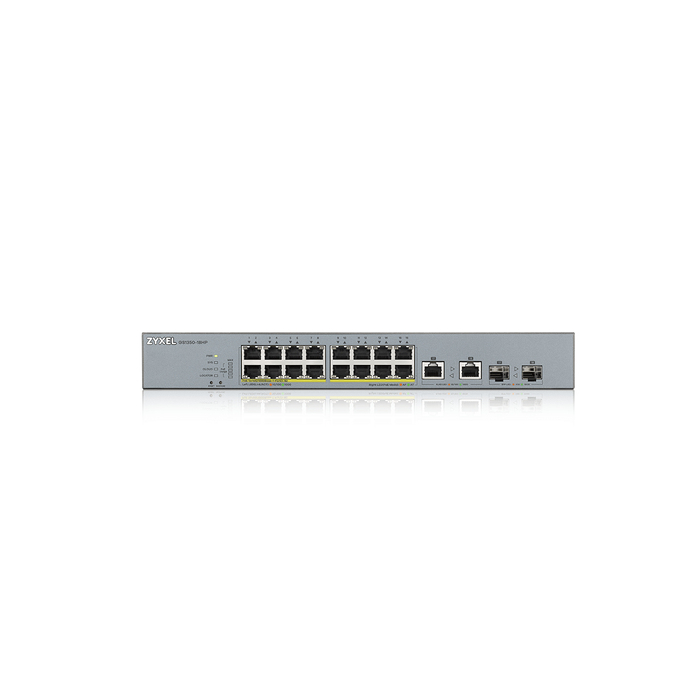 ZYXEL    Zyxel GS1350-18HP-EU0101F commutateur réseau Géré L2 Gigabit Ethernet (10/100/1000) Connexion Ethernet, supportant l'alimentation via ce port (PoE) Gris