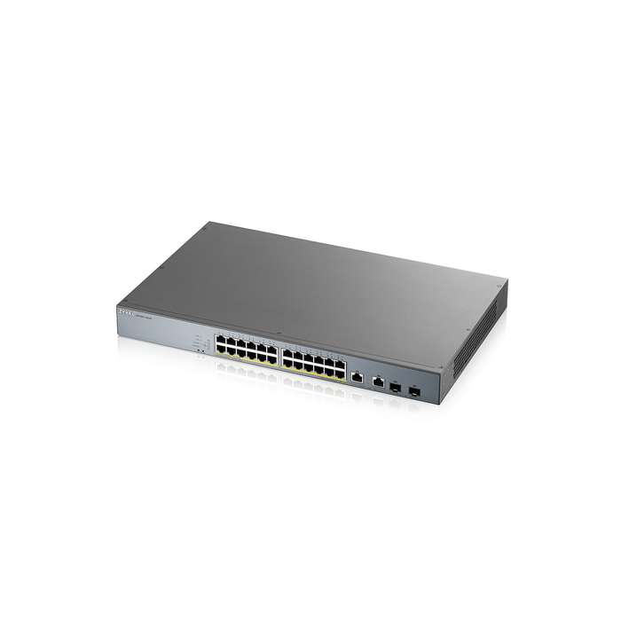 ZYXEL    Zyxel GS1350-26HP-EU0101F commutateur réseau Géré L2 Gigabit Ethernet (10/100/1000) Connexion Ethernet, supportant l'alimentation via ce port (PoE) Gris
