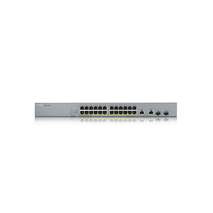 ZYXEL    Zyxel GS1350-26HP-EU0101F commutateur réseau Géré L2 Gigabit Ethernet (10/100/1000) Connexion Ethernet, supportant l'alimentation via ce port (PoE) Gris