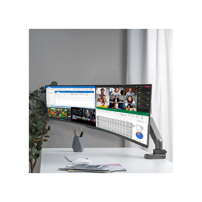V7 DM1HDS support d'écran plat pour bureau 49" Noir, Argent
