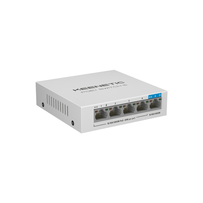 KEENETIC - ROUTER AP EXTENDERS Keenetic Commutateur Gigabit 5 ports avec 4 ports PoE+ et budget énergétique de 60 W