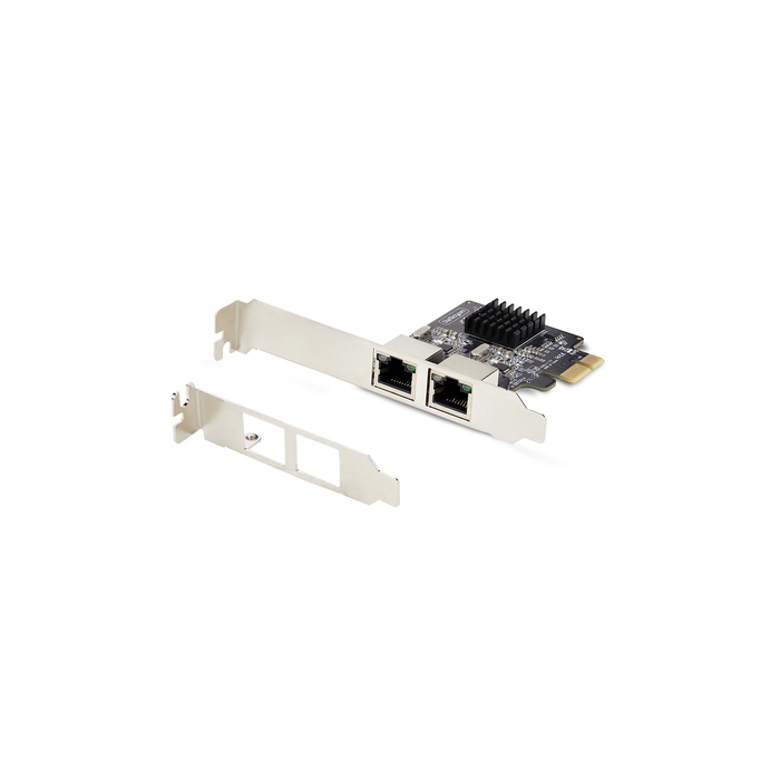 StarTech.com Carte Réseau PCIe Gigabit à 2 Ports, Carte NIC PCI Express 10/100/1000Mbps, Double Realtek RTL8111H, Fonctionne avec Windows et Linux, Conforme TAA