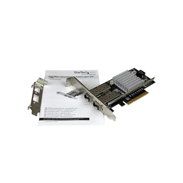 StarTech.com Carte réseau PCI Express à 2 ports fibre optique 10 Gigabit Ethernet avec SFP+ ouvert et chipset Intel