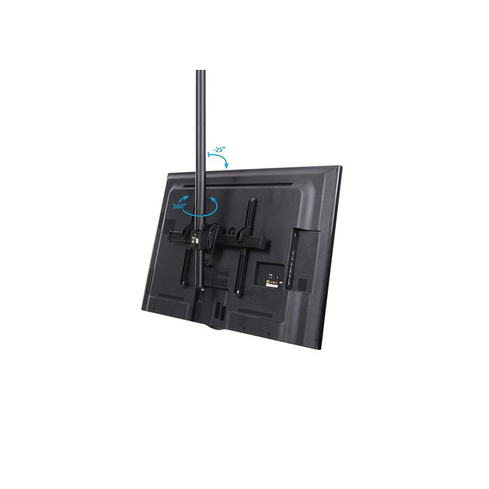 StarTech.com Support TV pour Plafond - Support Universel pour Écran Unique avec Mât Télescopique Réglable - Inclinable/Pivotant - Support VESA pour Écrans 32"-75