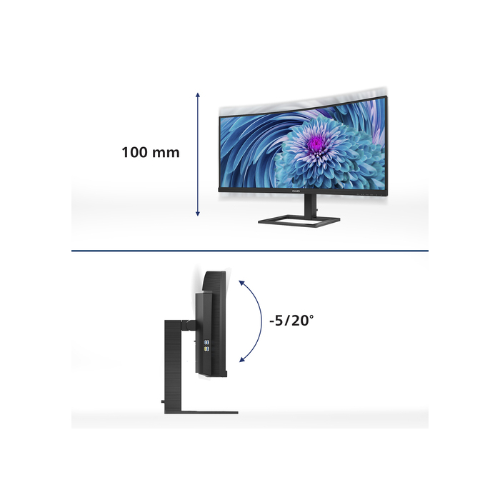 Philips E Line 346E2CUAE/00  34" 3440 x 1440 pixels Wide Quad HD+ LCD Noir