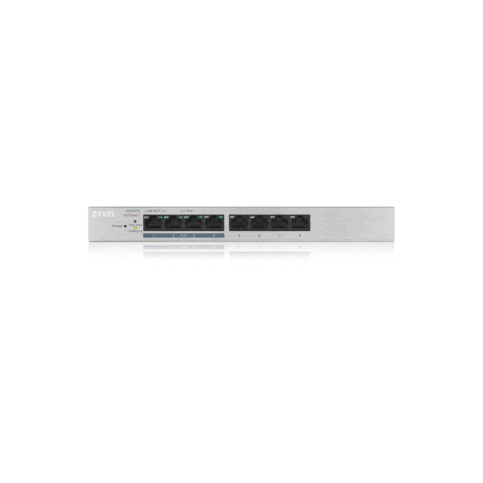 ZYXEL    Zyxel GS1200-8HP v2 Géré Gigabit Ethernet (10/100/1000) Connexion Ethernet, supportant l'alimentation via ce port (PoE) Gris