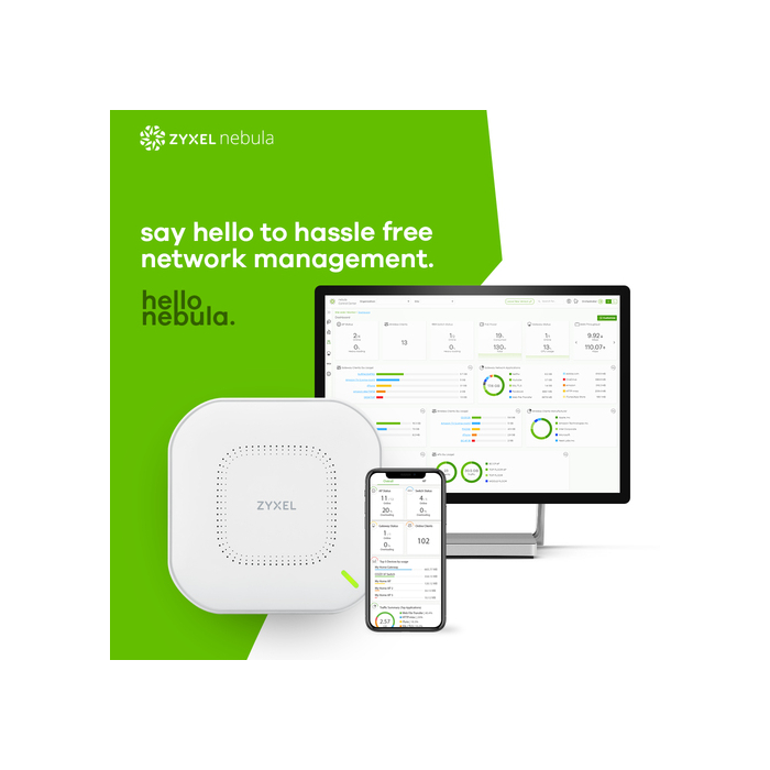 ZYXEL    Zyxel NWA110AX 1000 Mbit/s Blanc Connexion Ethernet, supportant l'alimentation via ce port (PoE)