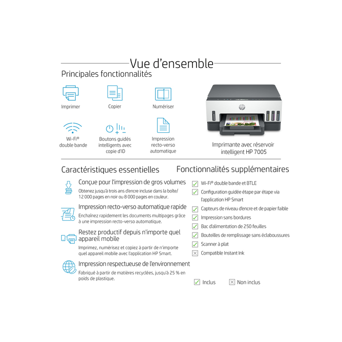 HP Smart Tank 7005 Sans fil multifonction couleur