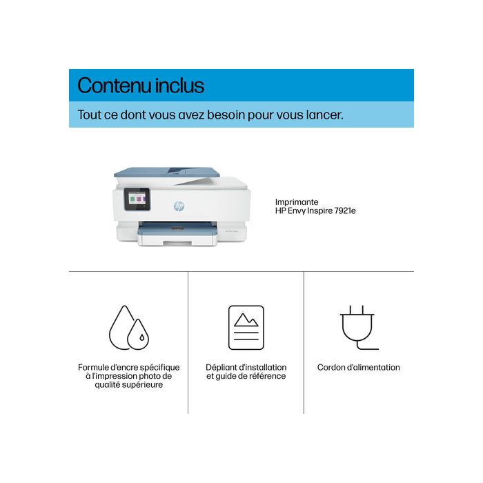 HP ENVY Inspire 7921e Sans fil multifonction couleur, Instant Ink; Impression photo