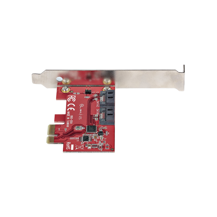 StarTech.com Carte PCI Express SATA 2 ports - Carte Contrôleur PCIe SATA - 6Gbps - ASM1166 Non-RAID - Convertisseur PCI Express 3.0 vers SATA - Connecteurs SATA Empilés - Carte d'Extension SATA