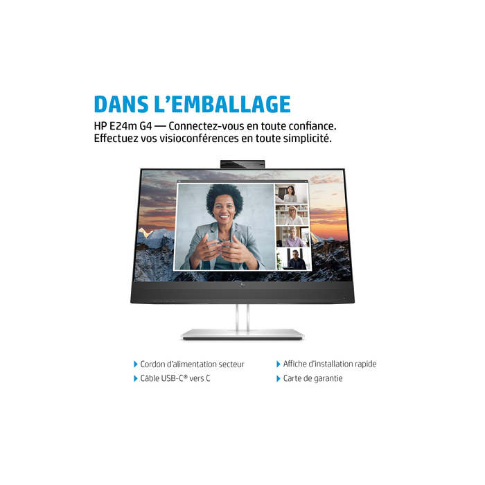 HP Écran de conférence USB-C FHD E24m G4