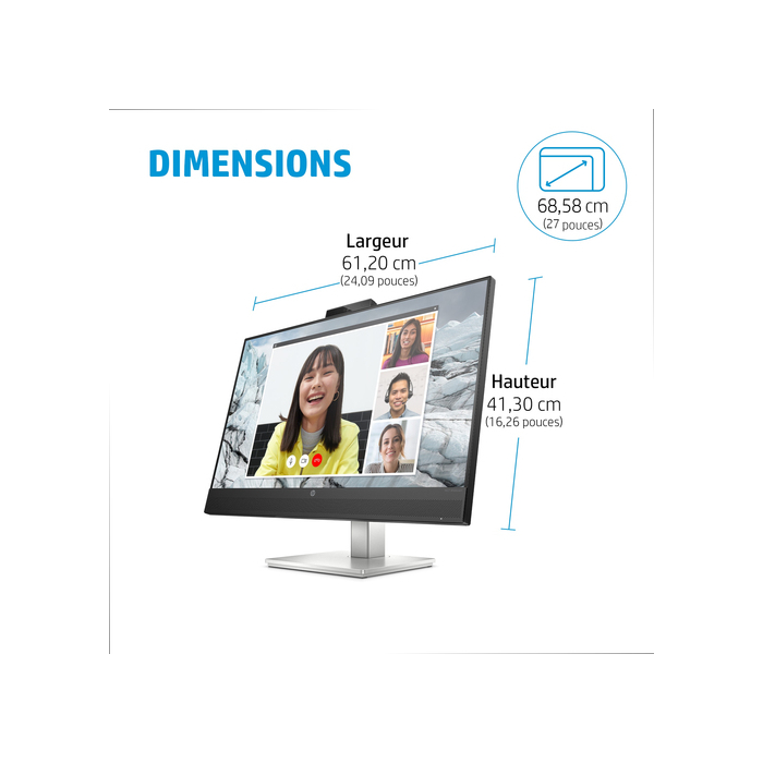 HP E-Series Écran de conférence QHD E27m G4 USB-C