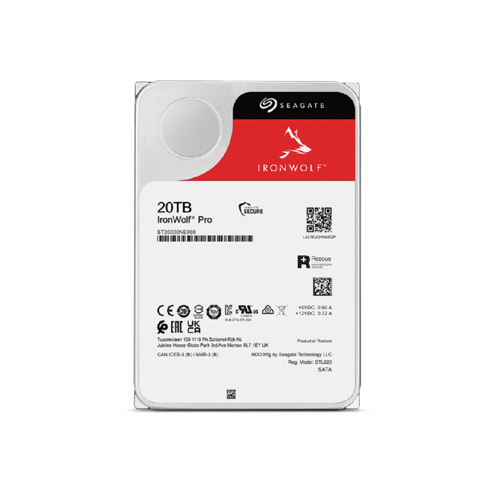 Seagate IronWolf Pro ST20000NT001 disque dur 20 To 7200 tr/min 256 Mo 3.5"