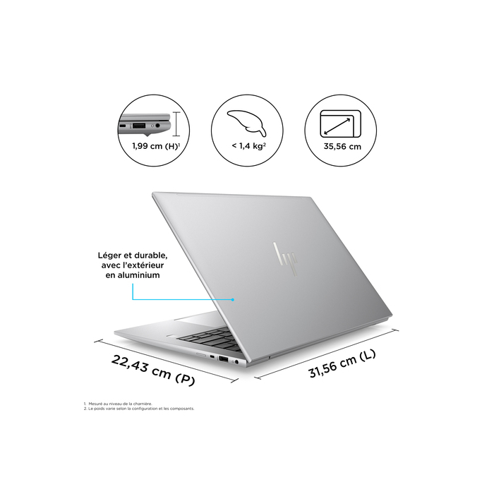 HP ZBook Firefly G10 AMD Ryzen 5 PRO 7640HS 14" 16 Go 512 Go Wi-Fi 6 Windows 11 Pro Argent