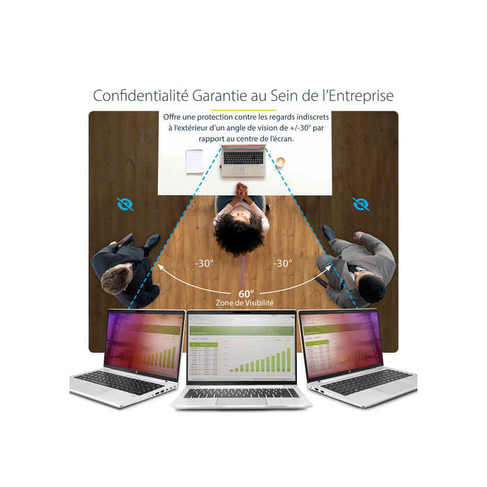 StarTech.com 156G-PRIVACY-SCREEN filtre anti-reflets pour écran et filtre de confidentialité 15,6" Ordinateur portable Filtre de confidentialité sans bords pour ordinateur