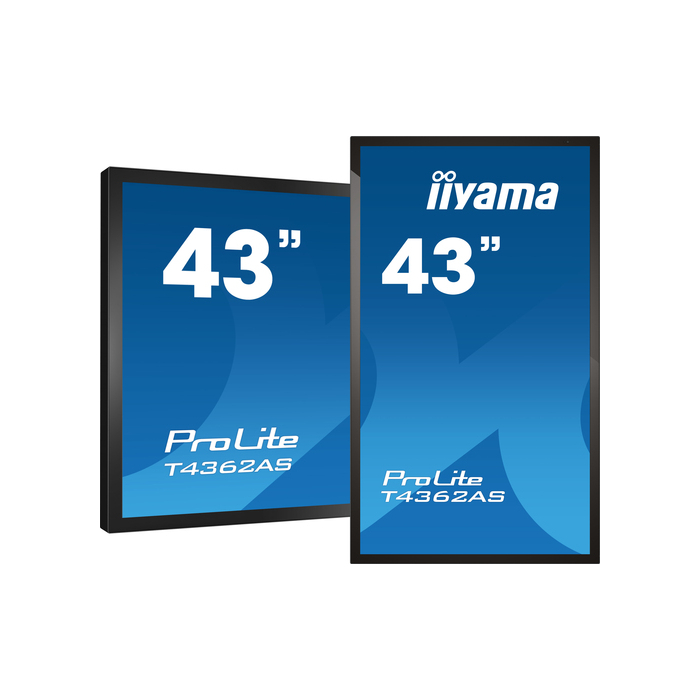 iiyama T4362AS-B1 Écran d'affichage dynamique Écran plat interactif 42,5" IPS 500 cd/m² 4K Ultra HD Noir Écran tactile Intégré dans le processeur Android 8.0 24/7