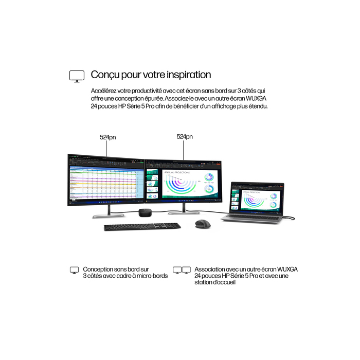 HP Series 5 Écran WUXGA 24 pouces Pro - 524pn