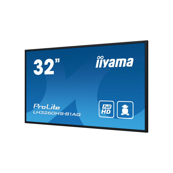 iiyama LH3260HS-B1AG Écran d'affichage dynamique Carte A numérique 31,5" LED Wifi 500 cd/m² Full HD Noir Intégré dans le processeur Android 11 24/7