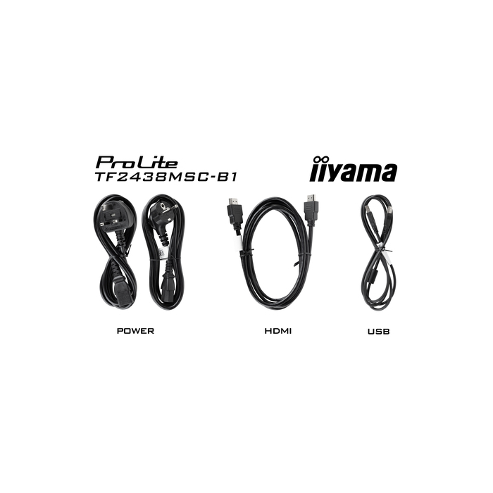 iiyama TF2438MSC-B1 Écran d'affichage dynamique Carte A numérique 24" LED 600 cd/m² Full HD Noir Écran tactile