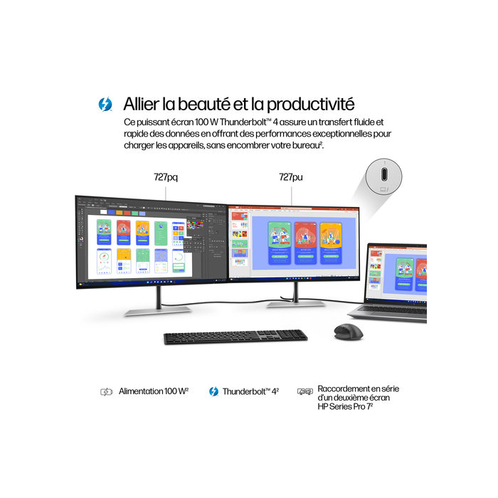 HP Écran QHD Thunderbolt 4 Series 7 Pro 27 pouces - 727pu