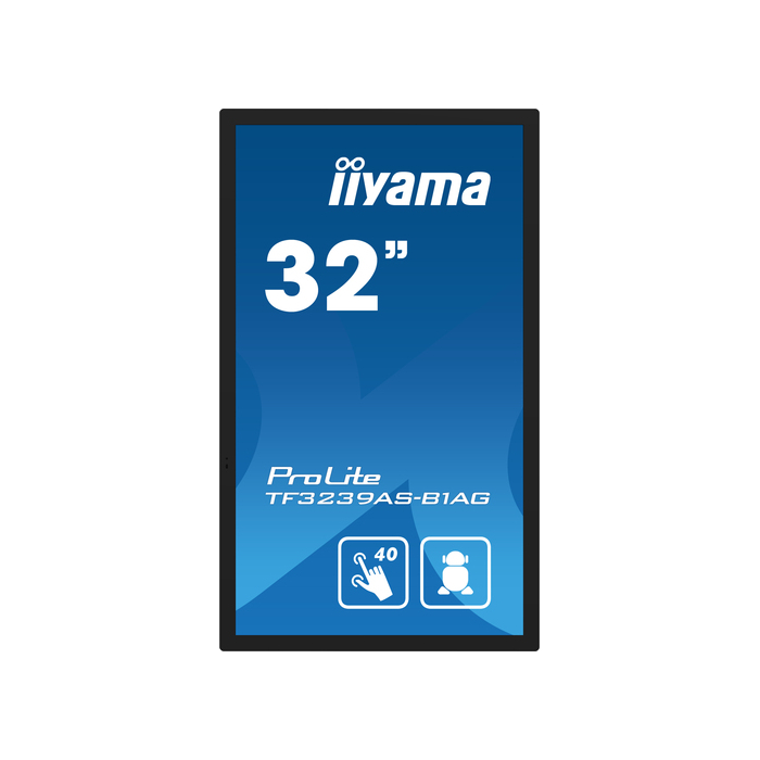 iiyama TF3239AS-B1AG Écran d'affichage dynamique Écran plat de signalisation numérique 31,5" LED 500 cd/m² 2.4K Ultra HD Noir Écran tactile Intégré dans le processeur Android 24/7