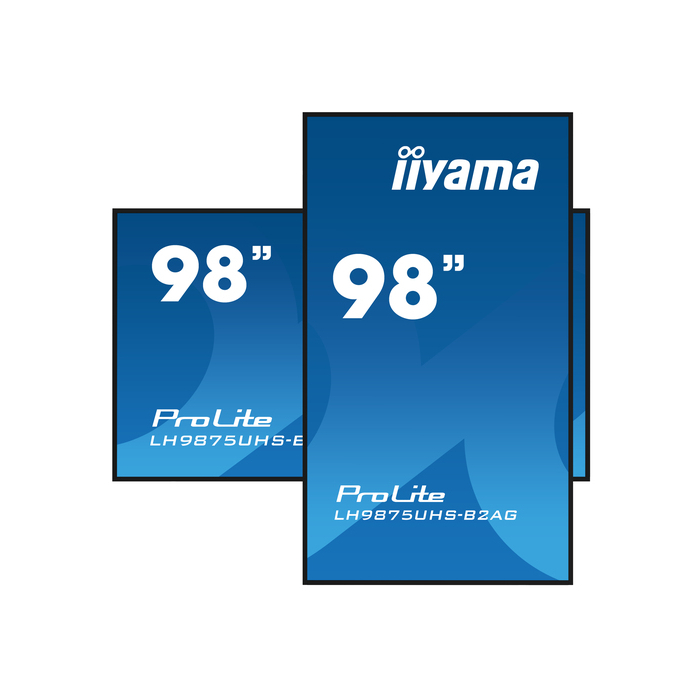 iiyama LH9875UHS-B2AG Écran d'affichage dynamique Écran plat de signalisation numérique 2,48 m (97.5") LED Wifi 500 cd/m² 4K Ultra HD Noir Intégré dans le processeur Android 11 24/7
