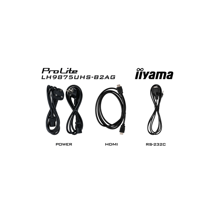 iiyama LH9875UHS-B2AG Écran d'affichage dynamique Écran plat de signalisation numérique 2,48 m (97.5") LED Wifi 500 cd/m² 4K Ultra HD Noir Intégré dans le processeur Android 11 24/7