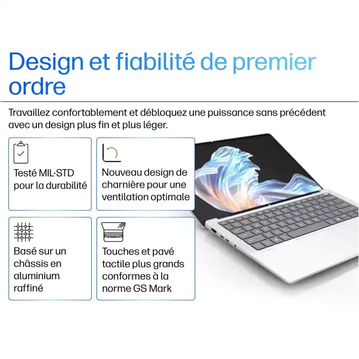 HP EliteBook X G1a AMD Ryzen AI 7 PRO 360 14" Écran tactile 32 Go 1 To Wi-Fi 7 Windows 11 Pro