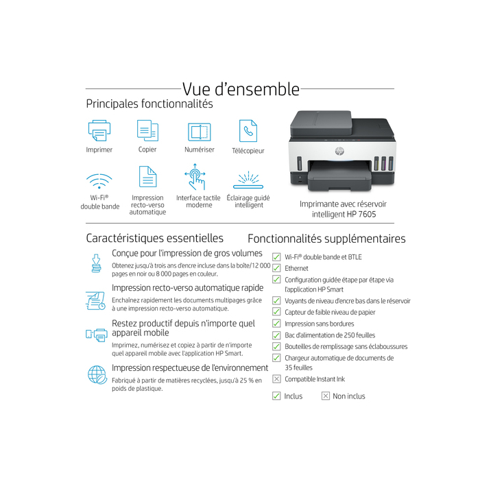 HP Smart Tank 7605 Sans fil multifonction couleur