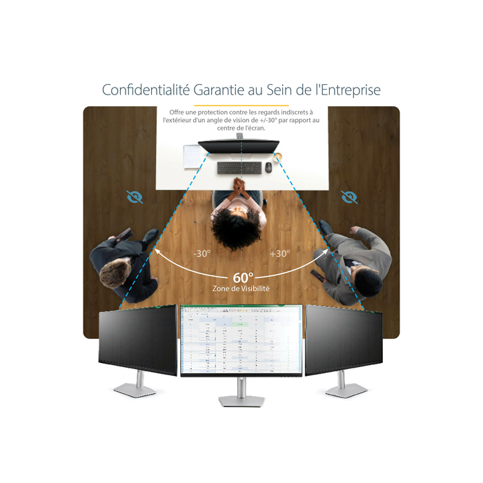 StarTech.com Filtre de Confidentialité pour Ordinateur Portable 22 pouces 16:9 - Écran de Confidentialité Antireflet avec Réduction de Lumière Bleue de 51% Protecteur d'Écran PC avec Angle de Vision de +/- 30