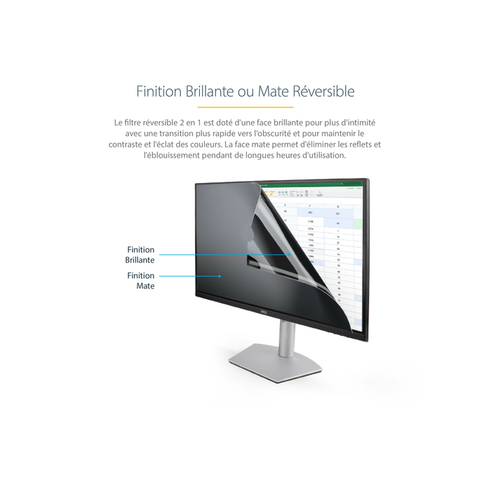StarTech.com Filtre de Confidentialité pour Ordinateur Portable 22 pouces 16:9 - Écran de Confidentialité Antireflet avec Réduction de Lumière Bleue de 51% Protecteur d'Écran PC avec Angle de Vision de +/- 30