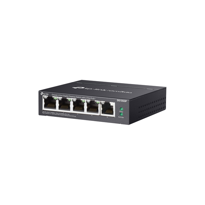 TP-Link Omada DS105GP commutateur réseau Non-géré Gigabit Ethernet (10/100/1000) Connexion Ethernet, supportant l'alimentation via ce port (PoE) Noir