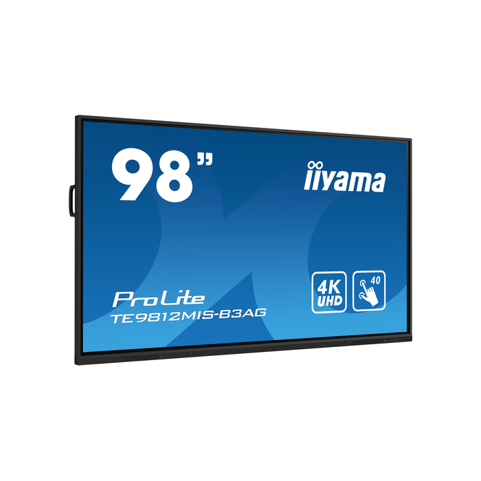 iiyama TE9812MIS-B3AG Écran d'affichage dynamique En forme de kiosk 2,49 m (98") LCD Wifi 400 cd/m² 4K Ultra HD Noir Écran tactile Intégré dans le processeur Android 11 24/7