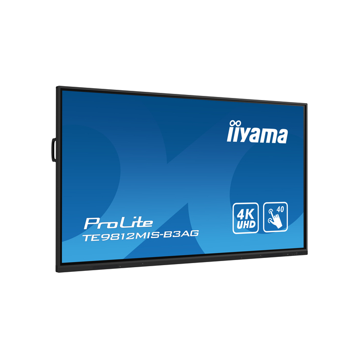 iiyama TE9812MIS-B3AG Écran d'affichage dynamique En forme de kiosk 2,49 m (98") LCD Wifi 400 cd/m² 4K Ultra HD Noir Écran tactile Intégré dans le processeur Android 11 24/7