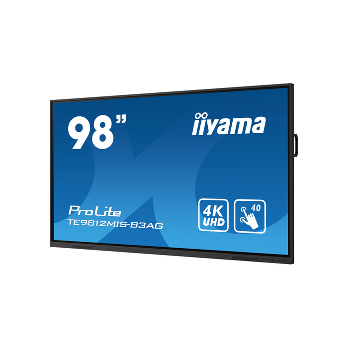 iiyama TE9812MIS-B3AG Écran d'affichage dynamique En forme de kiosk 2,49 m (98") LCD Wifi 400 cd/m² 4K Ultra HD Noir Écran tactile Intégré dans le processeur Android 11 24/7