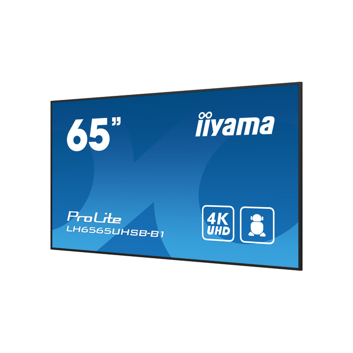 iiyama LH6565UHSB-B1 Écran d'affichage dynamique En forme de kiosk 64,5" LED Wifi 800 cd/m² 4K Ultra HD Noir Intégré dans le processeur Android 11 24/7