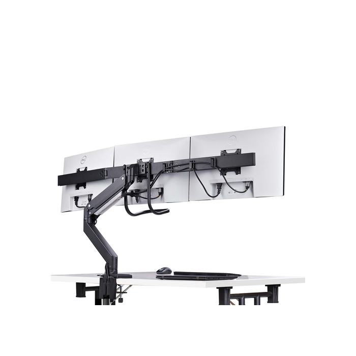 StarTech.com Support de Bureau pour 3 Écrans 27", VESA 75x75/100x100, Bras Articulé Réglable sans Outils, Pince en C/Passe-Fil, Support d'Écrans 27 pouces, Bras pour Moniteur Assisté par Ressort