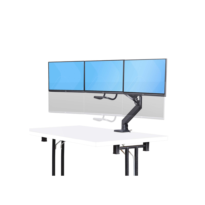 StarTech.com Support de Bureau pour 3 Écrans 27", VESA 75x75/100x100, Bras Articulé Réglable sans Outils, Pince en C/Passe-Fil, Support d'Écrans 27 pouces, Bras pour Moniteur Assisté par Ressort