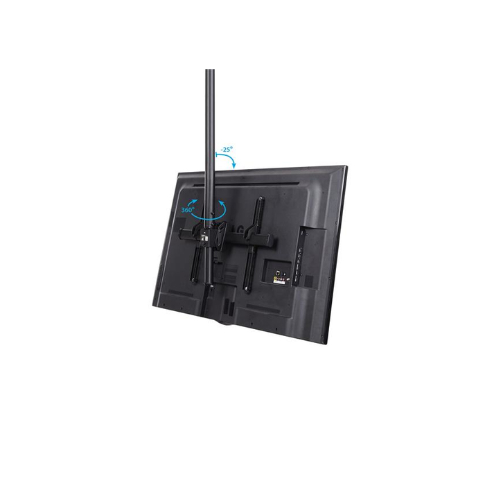 StarTech.com Support TV au Plafond - Support Universel pour Écran Unique avec Mât Court Télescopique Réglable - Inclinable/Pivotant - Support VESA pour Écrans 32"-75"