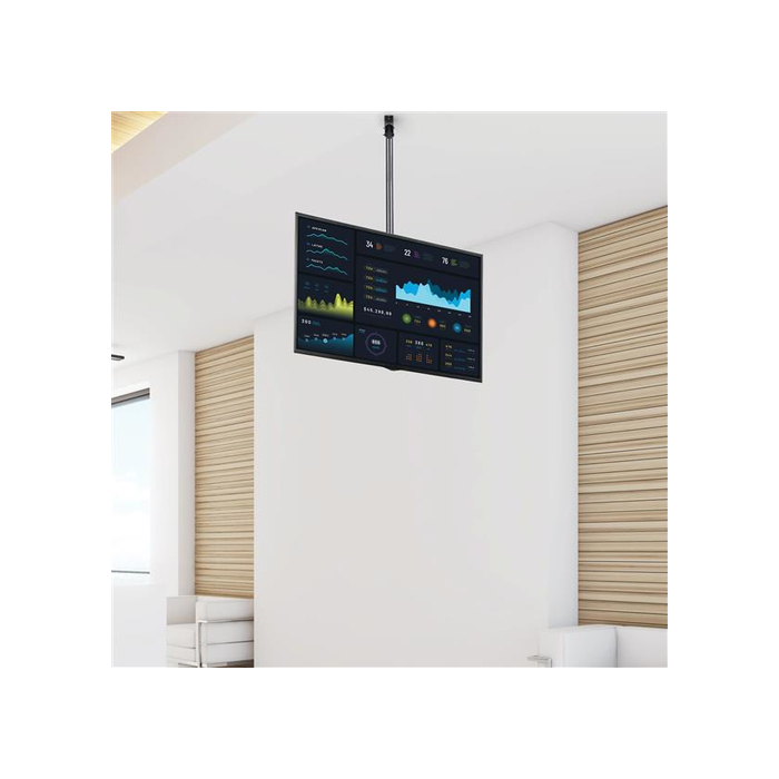 StarTech.com Support TV au Plafond - Support Universel pour Écran Unique avec Mât Court Télescopique Réglable - Inclinable/Pivotant - Support VESA pour Écrans 32"-75"