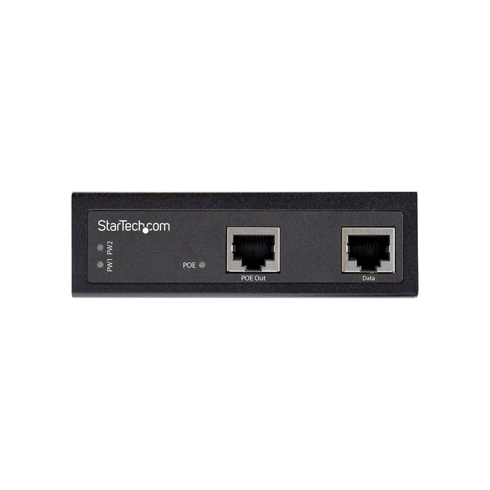 StarTech.com Injecteur PoE Gigabit Industriel - Haute Vitesse/Haute Puissance 90W - 802.3bt PoE++ 48V-56V CC DIN Rail - Injecteur Durable UPoE/Ultra Power Over Ethernet | -40 à +75°C